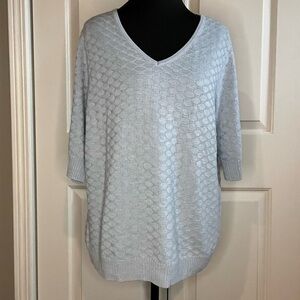 NWT Ella Moss Short Sleeved Sweater, Light Blue, XL